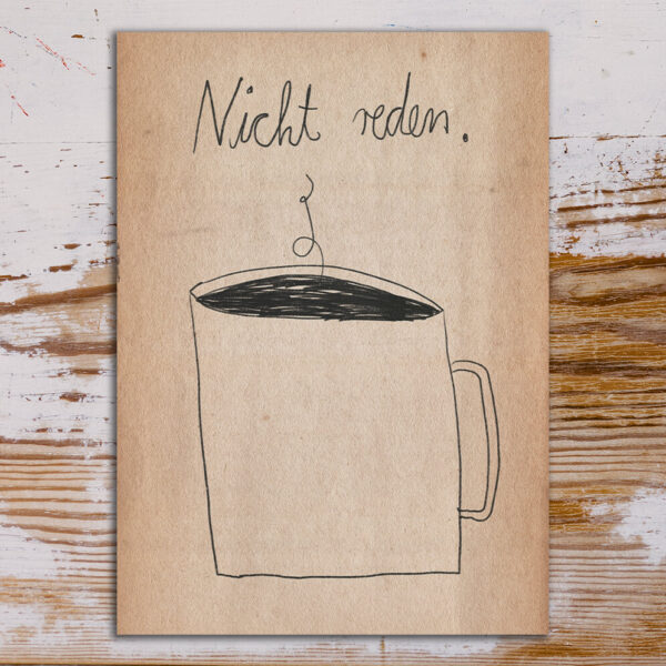 Karte schlichte Illustration Becher Kaffee